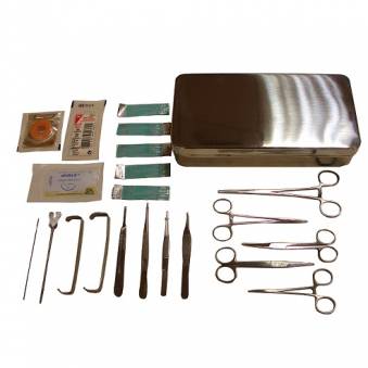 Caja de cirugía y sutura completa