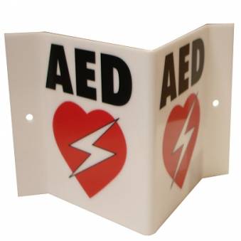 Cartel señalético de AED/DEA (desfibrilador externo automático)